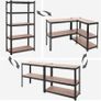Storage Shelves with 5 Shelves, Set of 2, Maximum Load 875 kg (175 kg Per Shelf), Shelving System, Adjustable Shelves, Reinforced Steel Frame Image 4