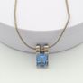Vintage 925 Sterling Silver & Blue Topaz Signed Birmingham Necklace Image 7