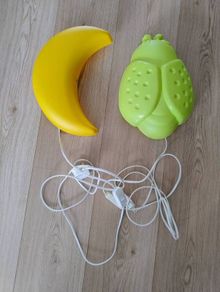 Ikea vintage children's wall night lights lamps yellow moon and green ladybug both from the late 1990's in very good condition with no issues and working perfectly FREE STANDARD POSTAGE INCLUDED