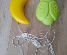 Ikea vintage children's wall night lights lamps yellow moon and green ladybug both from the late 1990's in very good condition with no issues and working perfectly FREE STANDARD POSTAGE INCLUDED