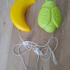 Ikea vintage children's wall night lights lamps yellow moon and green ladybug both from the late 1990's in very good condition with no issues and working perfectly FREE STANDARD POSTAGE INCLUDED