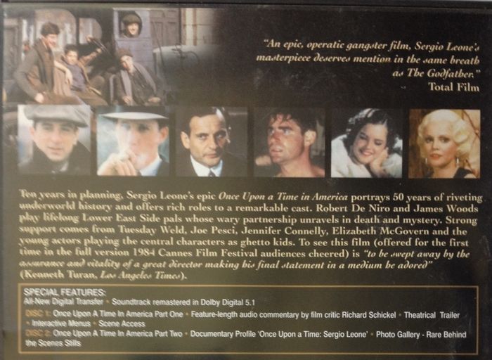 Once Upon A Time In America (Sergio Leone Film) [1984] Robert De Niro, Jennifer Connelly, Elizabeth McGovern, Joe Pesci, Burt Young, Tuesday Weld, Treat Williams & James Woods [Movie DVDx2]