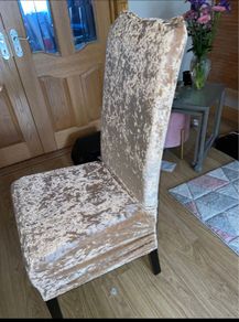 REDUCED 6 fOR 50 EURO. Champagne crushed velvet  large chair cover