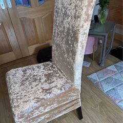 REDUCED 6 fOR 50 EURO. Champagne crushed velvet  large chair cover