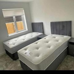 New Stylish single ,Double 4ft, 4ft6, King 5ft And 6ft Superking Sizes Divan Beds Instock. Drawers And Optional Tufted Mattresses Available. Free Delivery