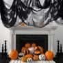 3 Pack Halloween Creepy Cloth 79 x 30 Inch, Spooky Halloween Polyester Scary Gauze Cloth Doorways Giant Tapestry for Halloween Decorations Outdoor Yard Home Wall Decor (Black) Image 5