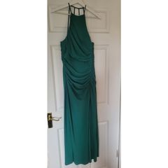 Lipsy size 10 emerald green ruched maxi dress, worn once