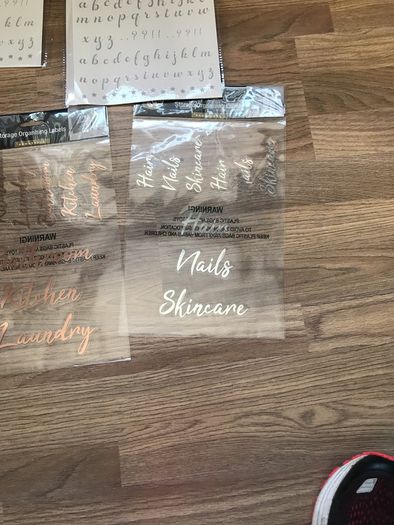 Storage organising labels