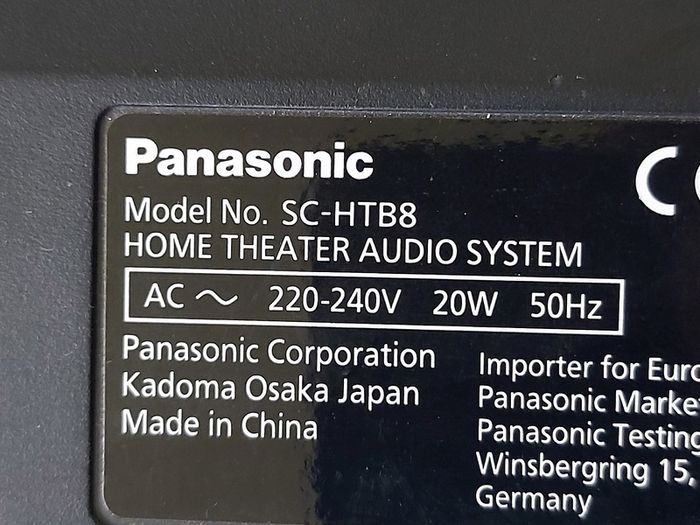 PANASONIC SOUNDBAR Home Theatre Audio System, Model SC-HTB8, with Remote control, Bluetooth and in excellent condition