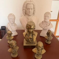 Classical Composers Brass and Alabaster Bust Collection