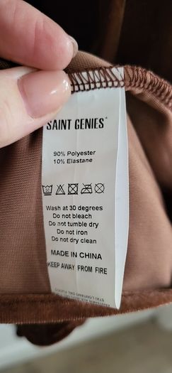 SAINT GENIES brown velour side slit dress Sz 12UK - Bnwt