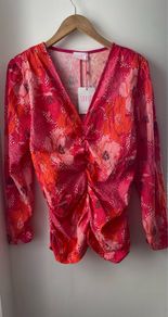 Savida ladies pink ruched top size 18 New