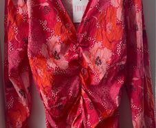 Savida ladies pink ruched top size 18 New
