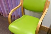 set of 6 beech framed waiting  chairs