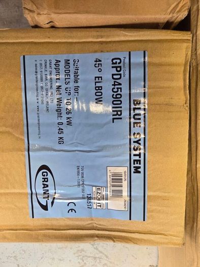 grant vortex boiler flue parts and plume kit, blue and orange system.