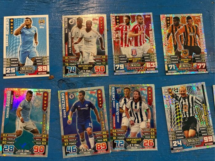 Match Attax Premier League 2014 15 Card Lot Gold Rooney LE, Shiny Inserts & Tin