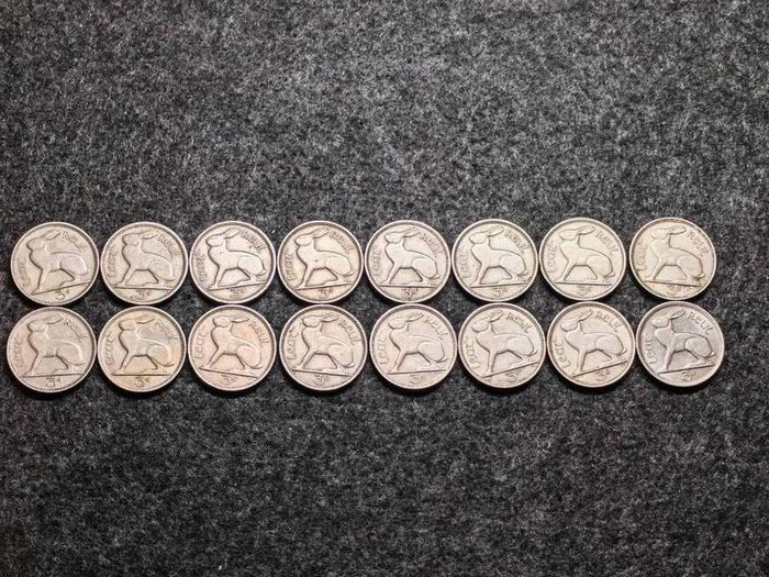 Irish Eire Threepence Leat Reul hare collection FULL DATE RUN 1942 to 1968.