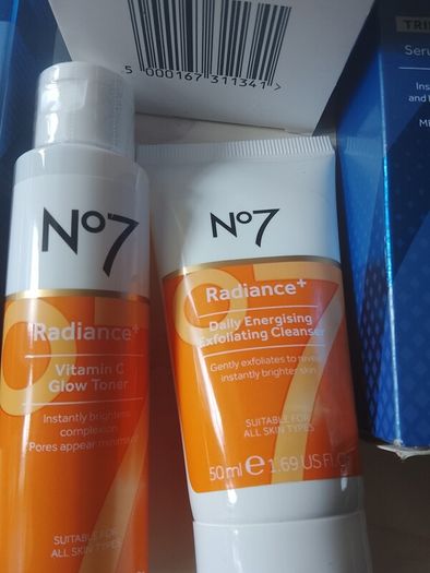 no 7 lift and luminate serum,day cream,serum foundation and radiance cleanser and toner