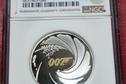PF 69 Ultra Cameo 2020 Tuvalu James Bond 007 High Relief 1oz Silver Proof Low Mintage Coin