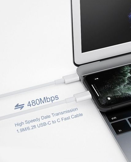 Compatible with Mac Book Pro/Air charger, USB-C power adapter, 110W laptop type-C fast charger, with 2m C-to-C cable, suitable for Mac Pro 16/14/13/15 inches, Mac Air 2022/2021/2020/2019/2018