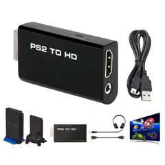 PS2 to HDMI-compatible Full 1080P Audio Video Converter Adapter 480i/480p/576i with 3.5mm Audio Output for All PS2 Display Modes