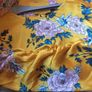 V By Very Ladies Mustard Yellow Floral Blouse With Long Rushed Sleeves Uk 16 Image 8