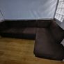 4 Seater L Corner Sofa Brown Fabric couch Image 2