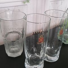 Three whiskey glasses jameson