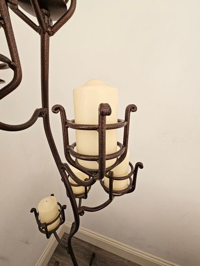 Metal Candelabra and 8 candles