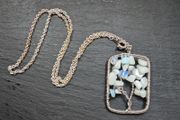 Real Moonstone and White Quartz necklace