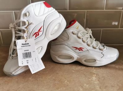 Reebok Classics Question Mid GX0230 White Red 6 Limited New Size EUR40.5 US8 UK7