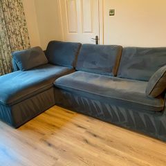 Chaise couch with storage and sofa bed