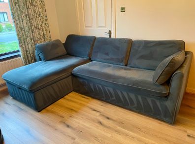 Chaise couch with storage and sofa bed
