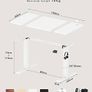 Electric Standing Desk 120x60cm Sit Stand Table Height Adjustable with Backpack Hook and Memory Smart Pannel, Home Office, White Image 2