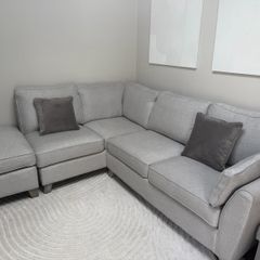Corner group sofa with chaise and footstool