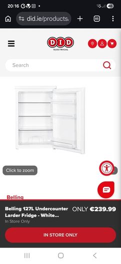 Belling undercounter fridge