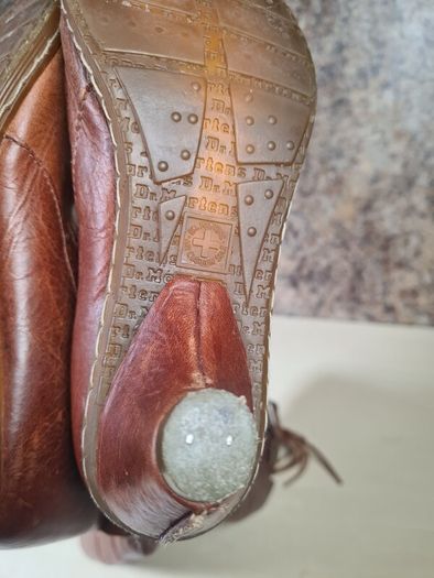Vintage womens Dr Martens 11436 brown leather heeled riding boots knee high Size Uk 4 EU 37