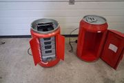 coca cola fridge and stereo
