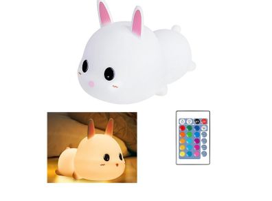 Cute Rabbit Silicone Baby/Kids Night Light (USB Rechargeable)