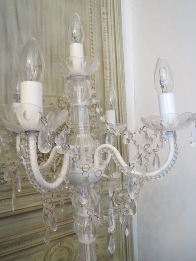 5 arms candelabra shabby chic lamp