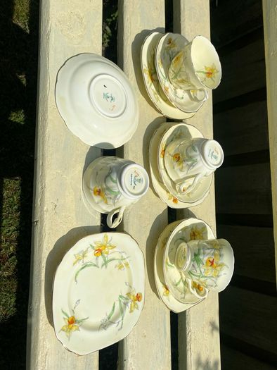 Tea Set vintage China Daffodil pale yellow
