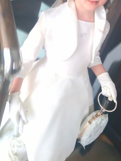 petit communion dress and jacket ivory