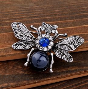 Fly Bee Insect Statement Silver Brooch