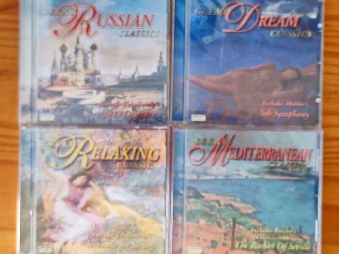4 CD's Great Relaxing Classics / Russian classics / Dream classics / Mediterranean classics. VG condition.