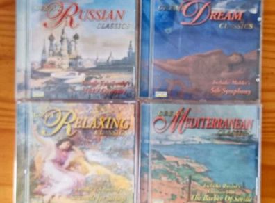4 CD's Great Relaxing Classics / Russian classics / Dream classics / Mediterranean classics. VG condition.