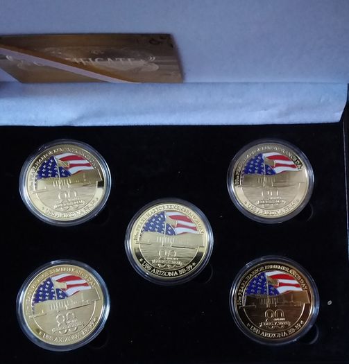 80th Anniversary Pearl Harbour 24k Gold Plated Cased Coin/Medallion Collection