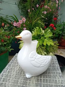 Large vintage ceramic duck planter