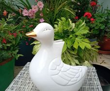 Large vintage ceramic duck planter