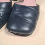 Womens CLARKS square toe block heels shoes sandals  blue leather Size UK 5.5 EU 38.5 Image 4