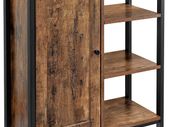 Sideboard, Side Cabinet, Kitchen Cabinet with 4 Open Shelves, Hallway Cabinet, Chest of Drawers, Kitchen, Living Room, Dining Room, Office, Bathroom, Hallway, Industrial Design, Vintage, Dark Brown
